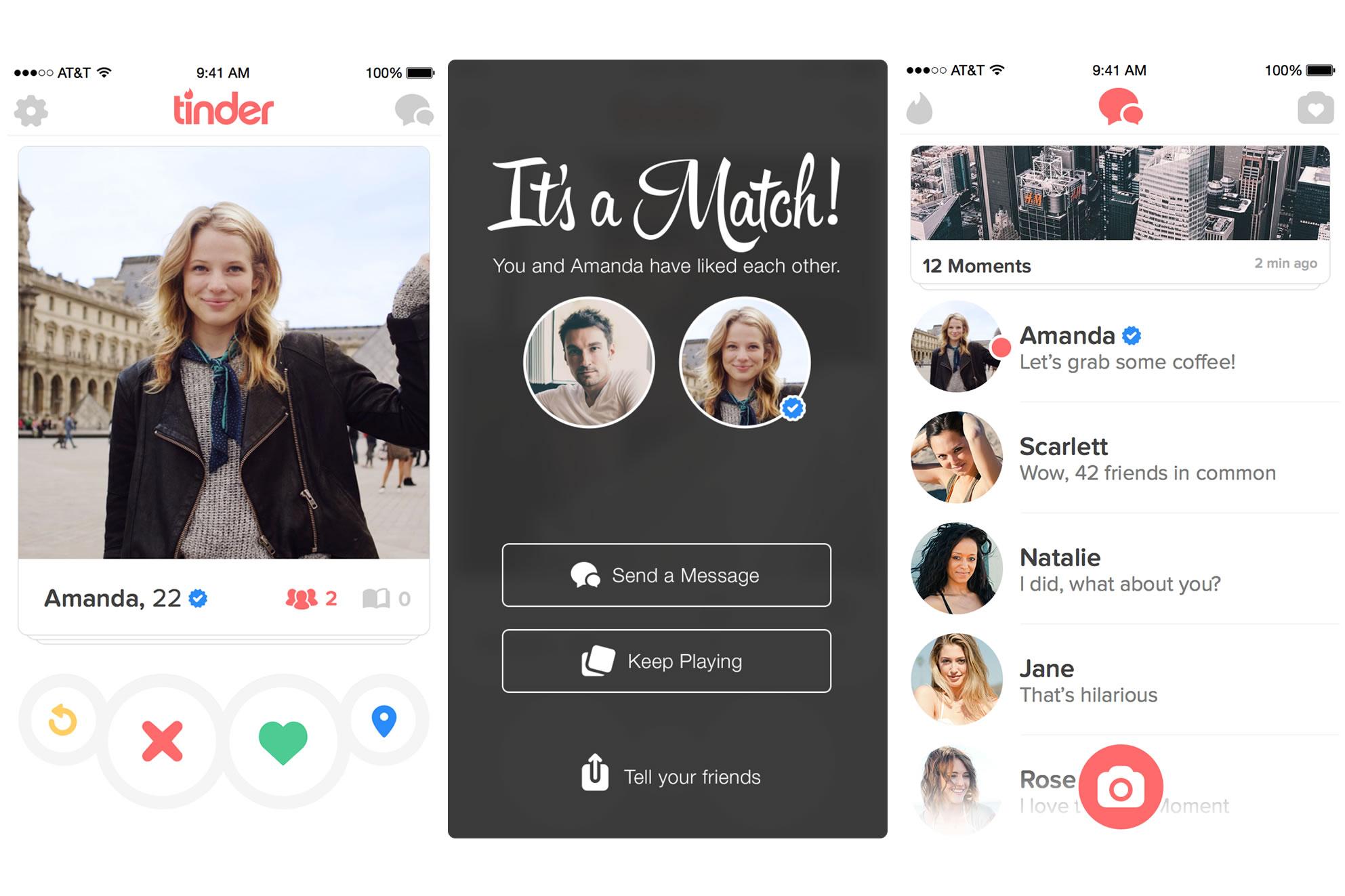 Screenshot of Tinder